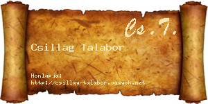 Csillag Talabor névjegykártya